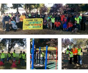 Les bénévoles d’AB&I aident à nettoyer le parc San Antonio