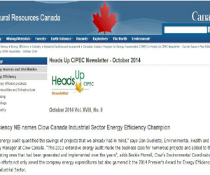 Clow Canada est en vedette dans le bulletin électronique de Ressources naturelles Canada